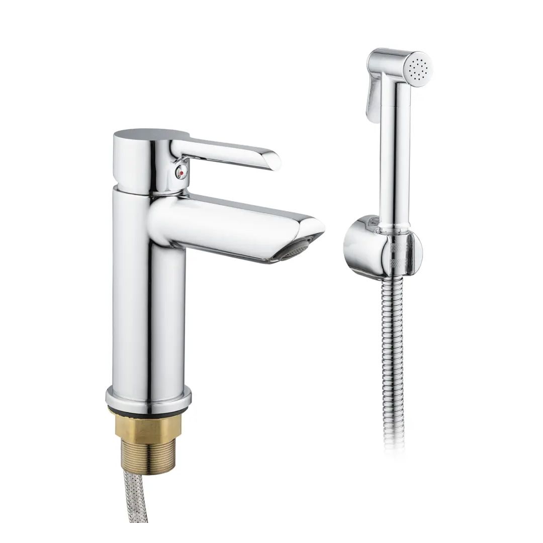 Смеситель для раковины с гигиенической лейкой, 35-й картридж, хром R805F