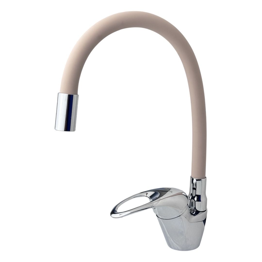 Смеситель для кухни VEROSA SK-08-03-C Бежевый (излив гибкий силиконовый, картридж D40,шпилька), (без