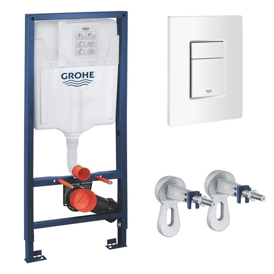 Система инсталяции GROHE RAPID 38772SH0 (с клавишей смыва, два режима слива, пневм., белый)