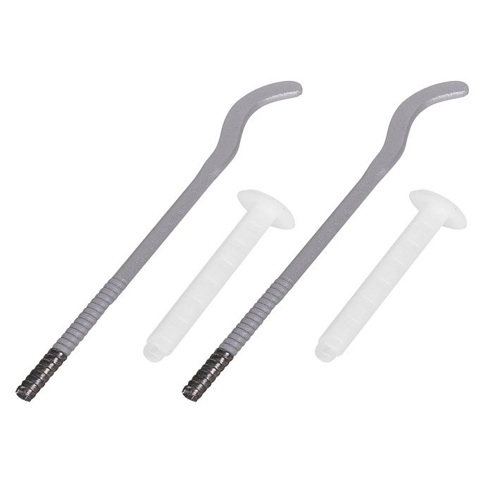 Комплект плоских кронштейнов с дюбелями 7,2х170мм, серебристые (2шт)