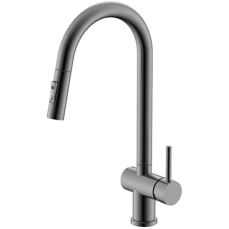 Смеситель для кухни с выдвижным изливом Splenka оружейная сталь (графит) S204.49.09