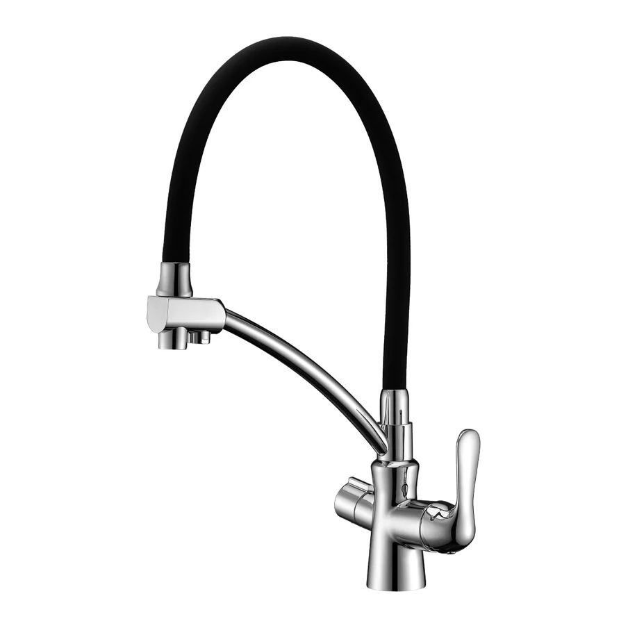 Смеситель для кухни Lemark Comfort с подключением к фильтру с питьевой водой, черный LM3070С