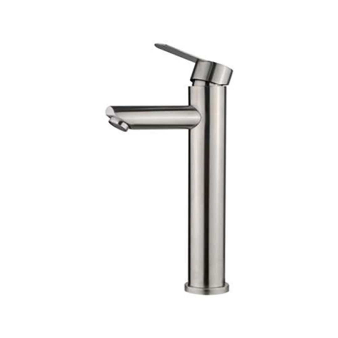 Смеситель для умывальника высокий VEROSA SU-23-01-L нерж. сталь, картридж 35