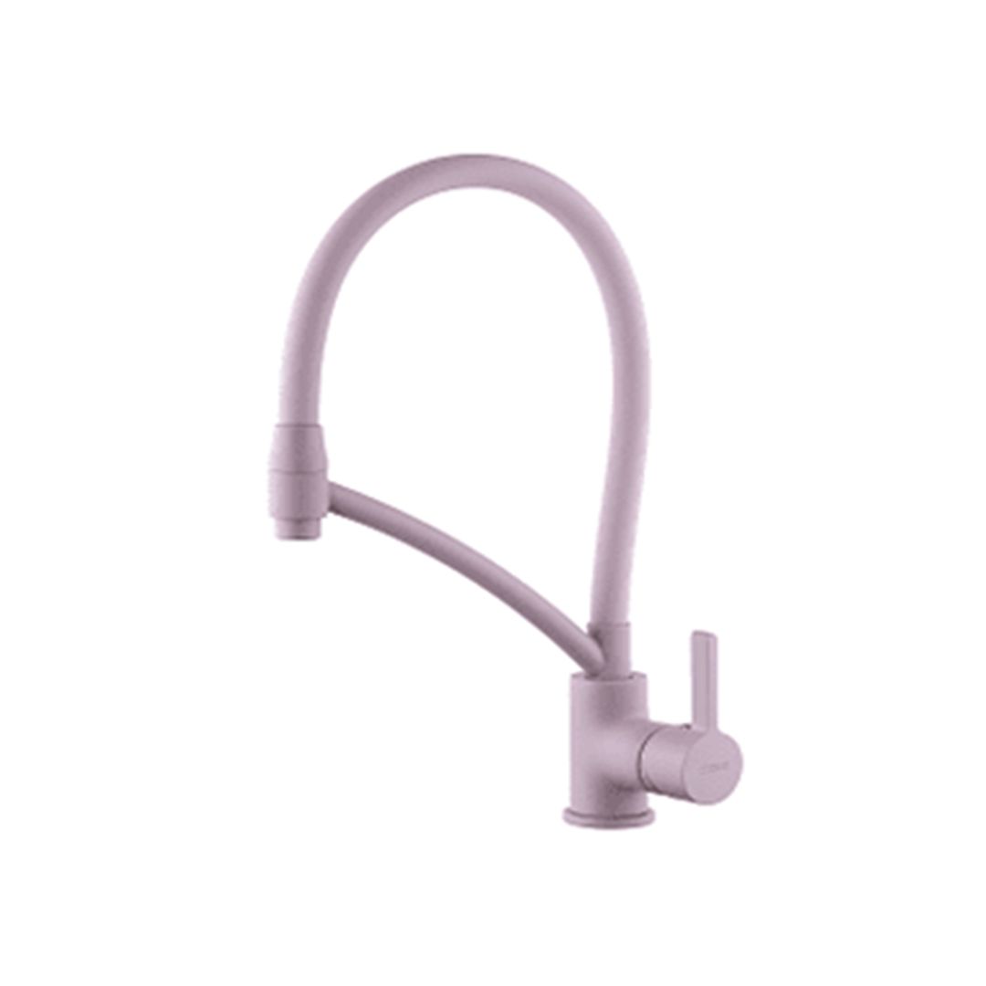 Смеситель для кухни VEROSA SK-19-05-01-R (гибкий излив, розовый, картридж D35, гайка), (без подводки