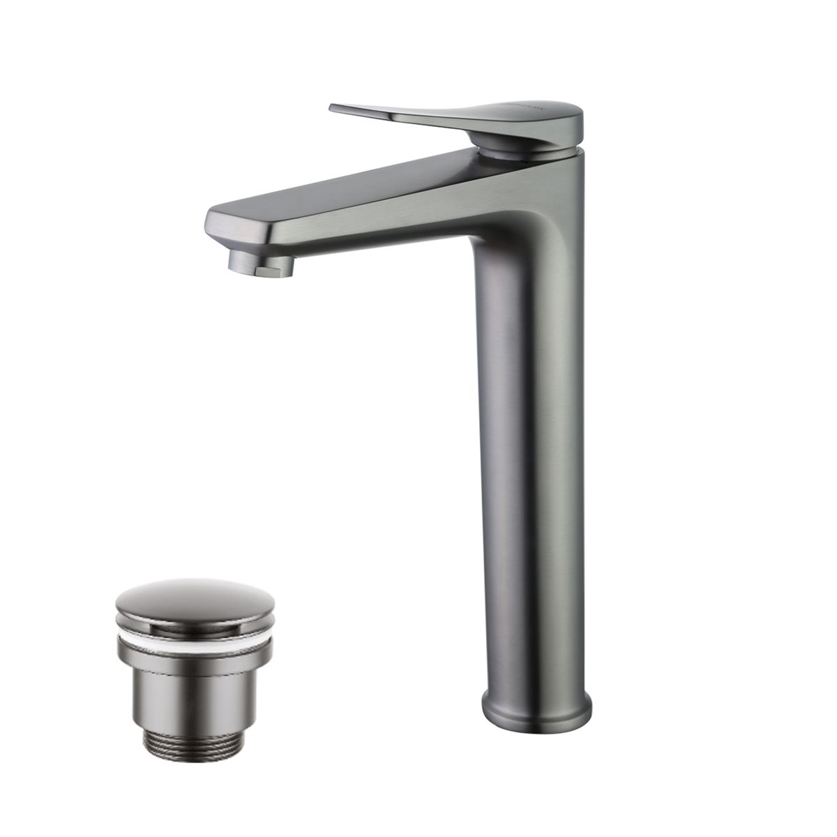 Смеситель Lemark Bronx LM3709GM для умывальника высокий, монолитный, графит