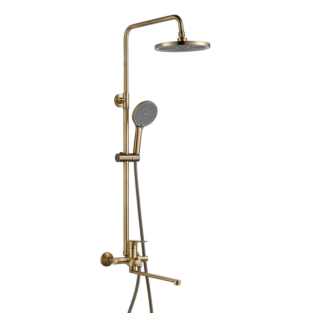 Душевая система, матовое золото LEO194Q La Oute