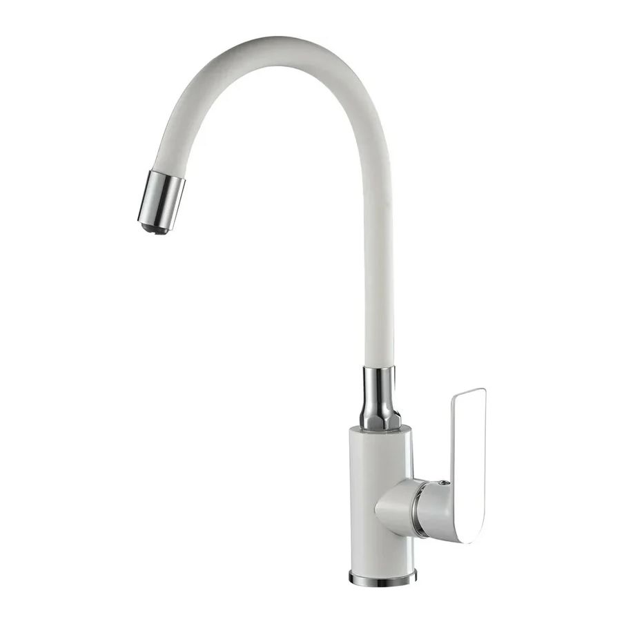 Смеситель для кухни с гайкой Haiba, белый/хром HB73505-8