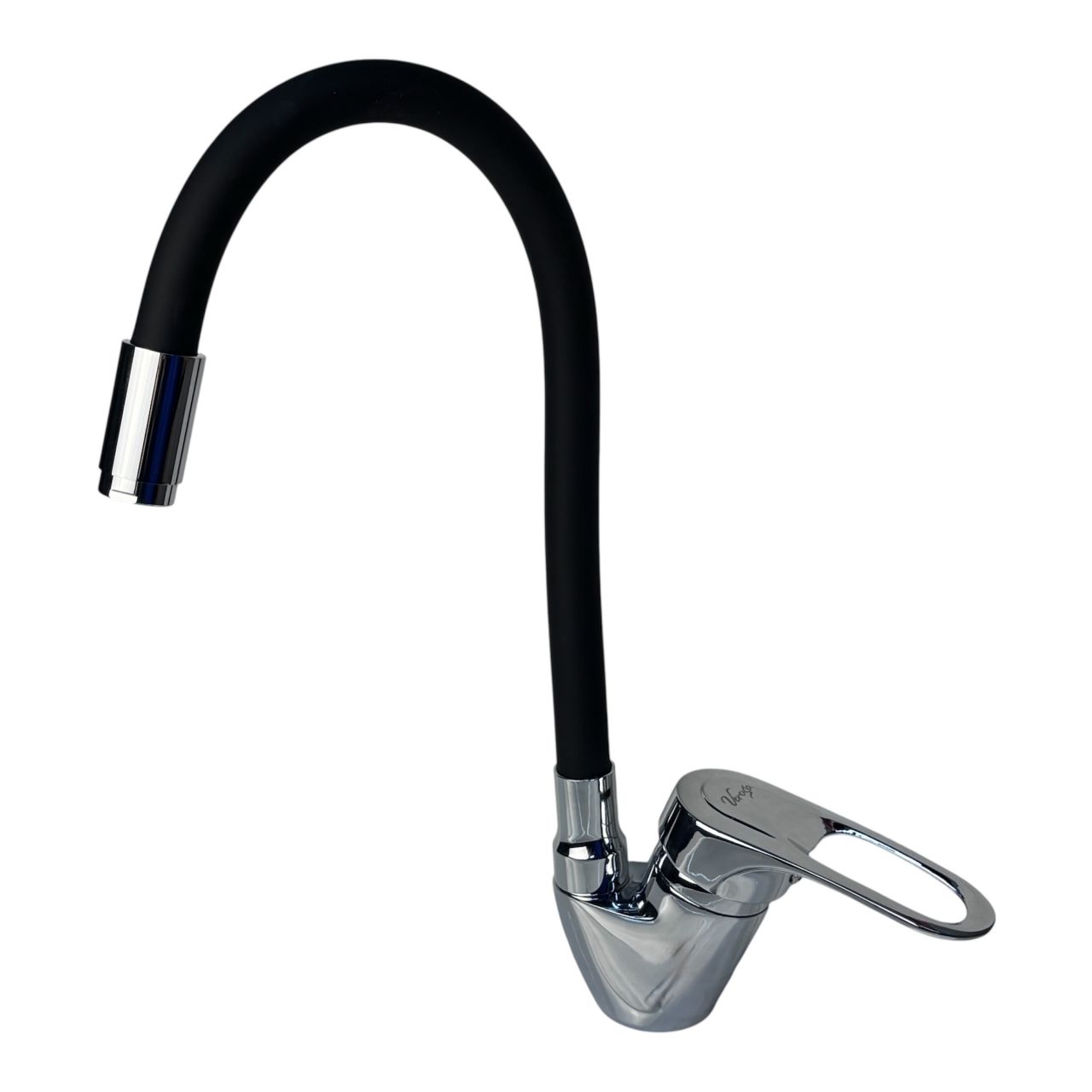 Смеситель для кухни VEROSA SK-08-07-B Черный (излив гибкий, силиконовый, картридж 40мм) (без подводк