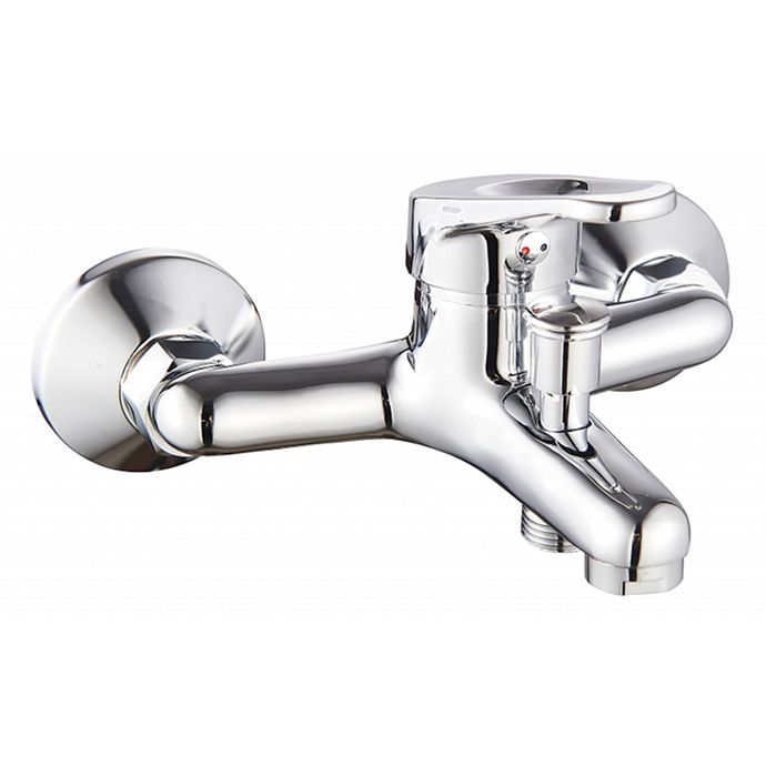 Смеситель для ванны настенный, ECO хром, однорычажный, d-35 дайвотер штоковый, без душ гарнитуры 355