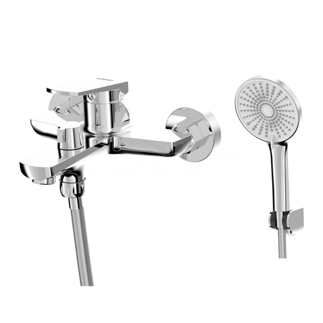 Смеситель AWP Angara S2714C для ванны с коротким монолитным изливом, хром