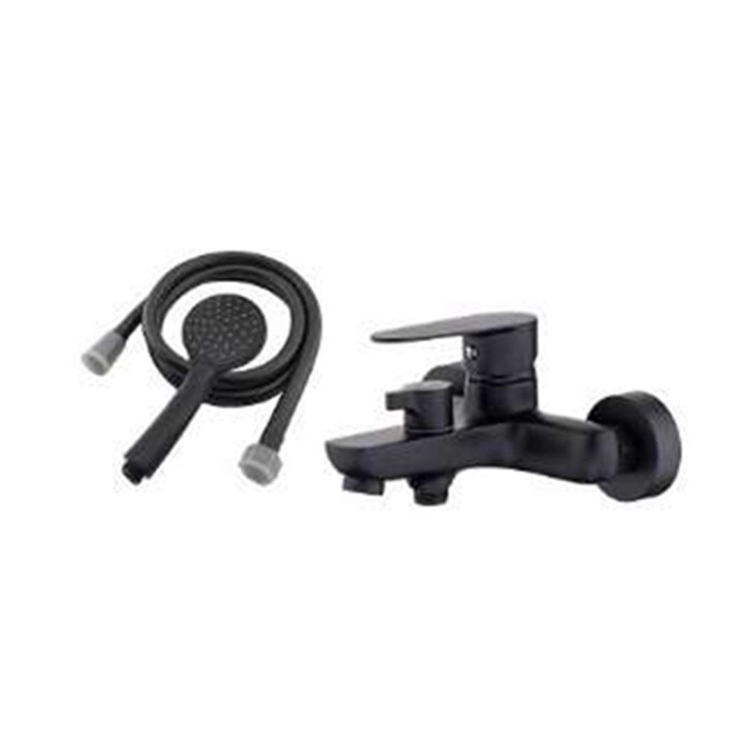 Смеситель для ванны VEROSA SV-06-03-B Чёрный (излив короткий., картридж D35, держатель, шланг, лейка