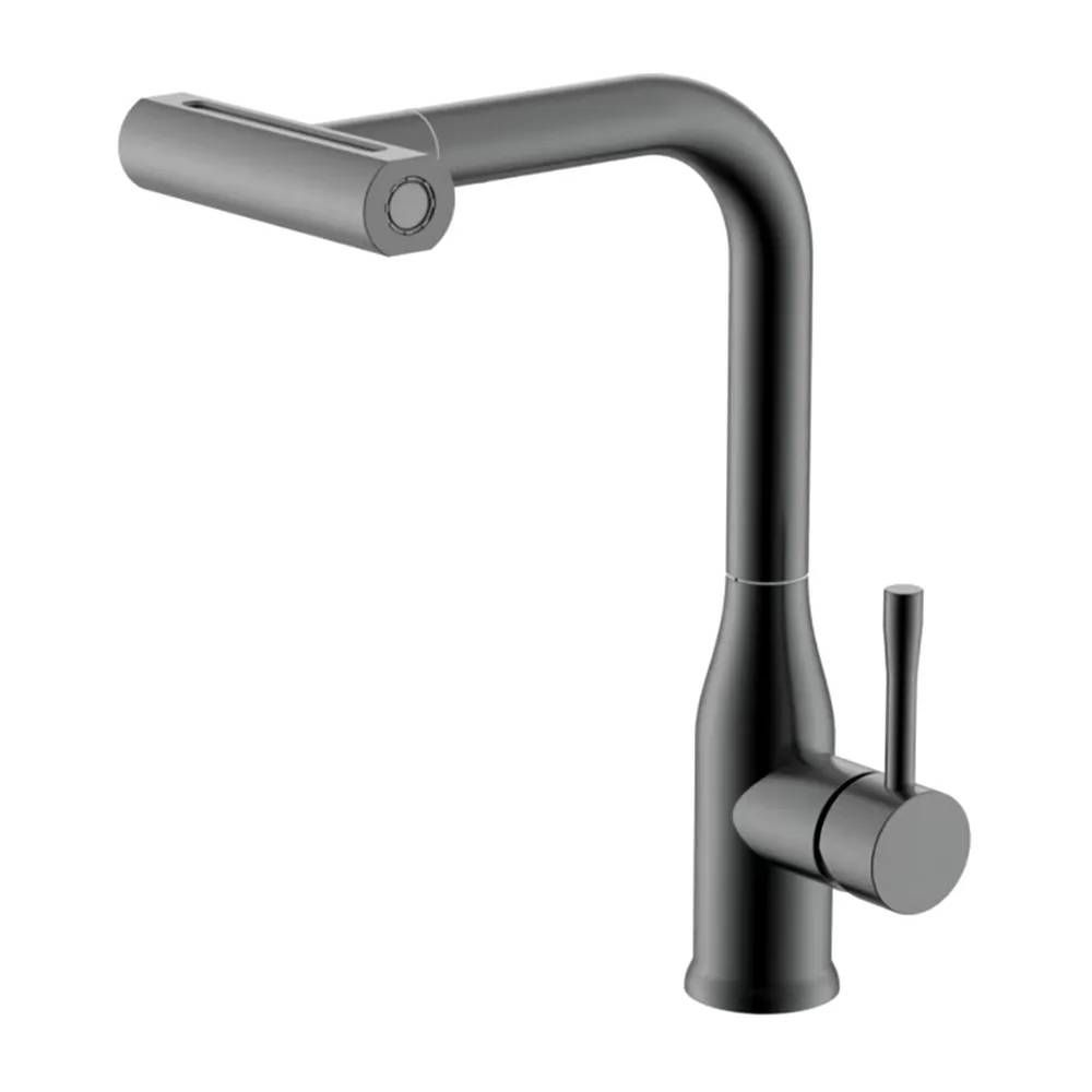 Смеситель для кухни с выдвижным изливом Splenka оружейная сталь (графит) S206.49.09