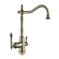 Кухонный смеситель с б/руч. и встроенным фильтром, латунь, цвет бронза T673BQ