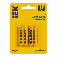 LR03/AAA Батарейка щелочая Alkaline (4шт/блистер) IEK
