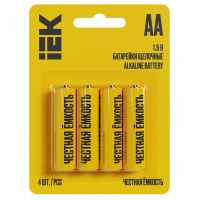 LR06/AA Батарейка щелочная Alkaline (4шт/блистер) IEK