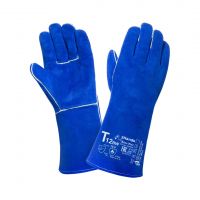Перчатки-краги синие Т12 Base Wall р-р 10,5 спилок КРС/хлопок, швы Kevlar T12BW